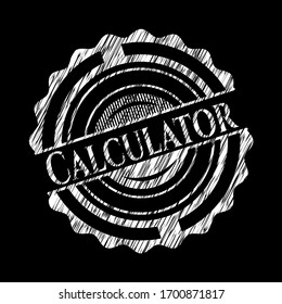 Calculator on blackboard. Vector Illustration. Detailed.