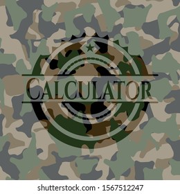 Calculator on camouflaged texture. Vector Illustration. Detailed.