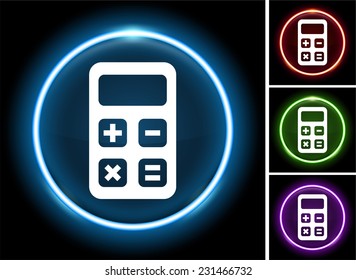 Calculator on Glow Round Button
