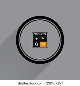 calculator on a gray background with a long shadow, vector, EPS 10