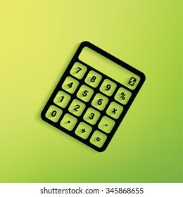 
Calculator on green background,clean vector
