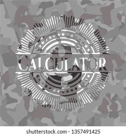 Calculator on grey camo pattern