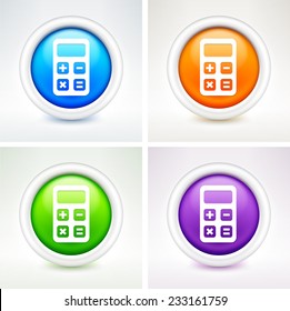 Calculator on Multi Color Round Buttons