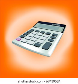 Calculator on an orange background