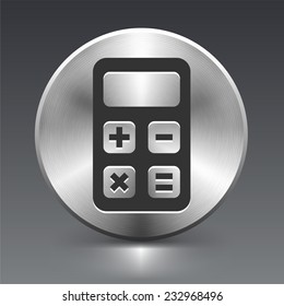 Calculator on Silver Round Button