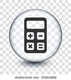 Calculator on Transparent Round Button