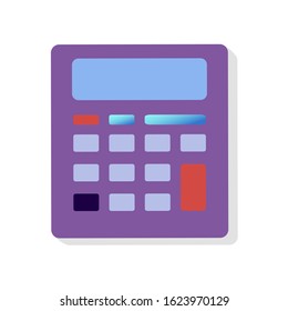 Calculator on white background. Vector illustration in trendy flat style. ESP 10.