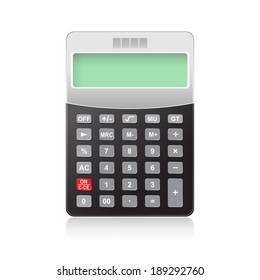 Calculator on white background, vector illustration