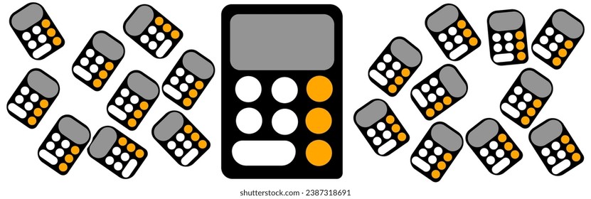 Calculadora sobre fondo blanco. Ilustración vectorial.