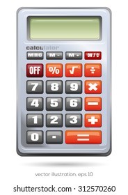 Calculator on white background, version 2, vector