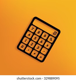 Calculator on yellow background,clean vector
