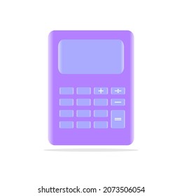 The calculator is one of the most commonly used calculating machines. 3d vector illustration.