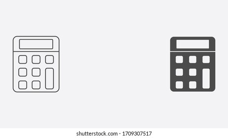 Símbolo de símbolo de icono de vector rellenado y contorno de la calculadora