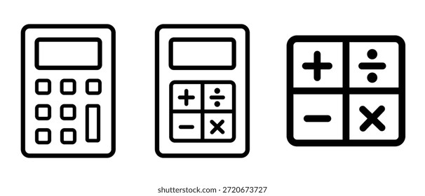 Calculator outline icon device mathematics calculation