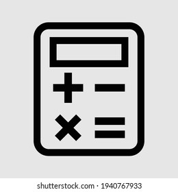 calculator outline icon isolated vector illustration