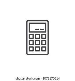 Calculator outline icon. linear style sign for mobile concept and web design. simple line vector icon. Symbol, logo illustration. Pixel perfect vector graphics