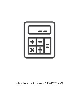 Calculator outline icon. linear style sign for mobile concept and web design. calculator math simple line vector icon. Symbol, logo illustration. Pixel perfect vector graphics