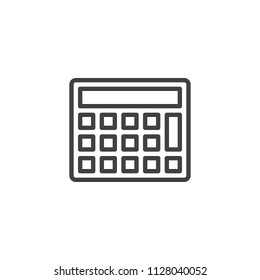 Calculator outline icon. linear style sign for mobile concept and web design. accounting simple line vector icon. Symbol, logo illustration. Pixel perfect vector graphics
