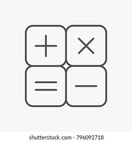 Calculator outline icon on white backround