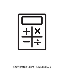 Calculator outline icon vector design template