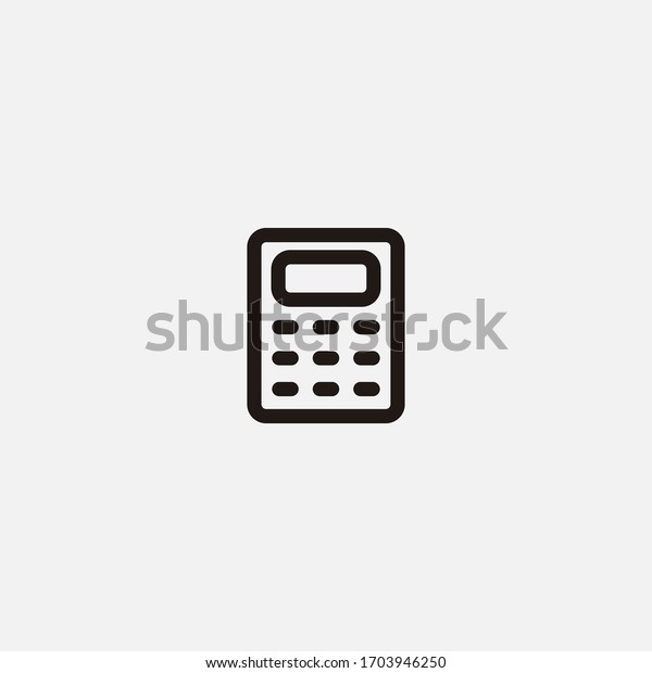 calculator outline\
icon vector illustrator\
sign