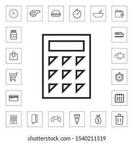 Calculator outline icon for web and mobile
