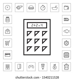 Calculator outline icon for web and mobile