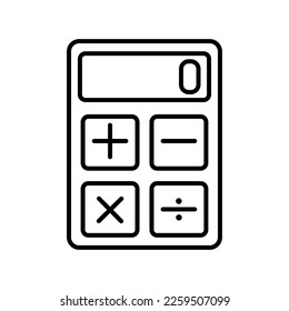 calculator outline style vector icon