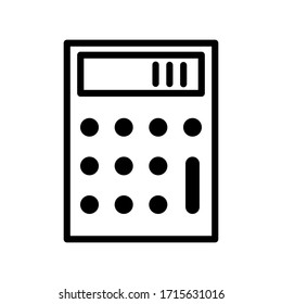 Calculator outline and thin line icon isolated on white background EPS Vector
