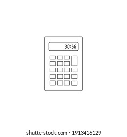 Calculator outline vector icon illustration. Web calculate symbol line icon for financial or mathematics concept, linear pictogram isolated on white background.