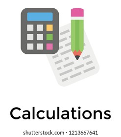 Calculator with page, calculations icon 