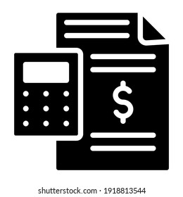 Calculator With Paper, Budget Accounting Icon