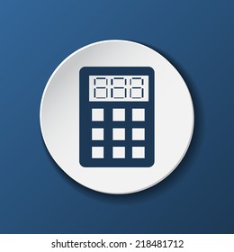calculator paper icon with shadow. Vector illustrations.