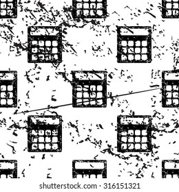 Calculator pattern, grunge, black image on white background