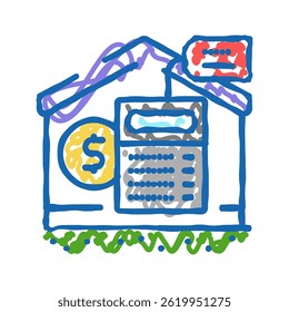 calculator payment property estate home doodle icon sketch vector. calculator payment property estate home sign. isolated symbol illustration
