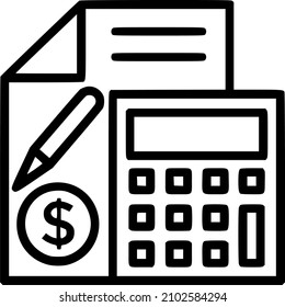 calculator and pen, accounting icon, document and calculator, part of financial icon set