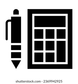 Calculadora con lápiz que denota el vector de concepto de contabilidad, icono de cálculo matemático