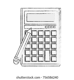 Calculator and pencil