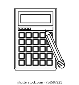 Calculator and pencil