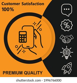 Calculator in phone icon vector illustration - modern design