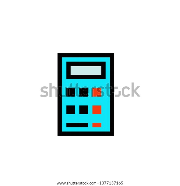 Calculator Pixel Art庫存向量圖(免版稅) 1377137165
