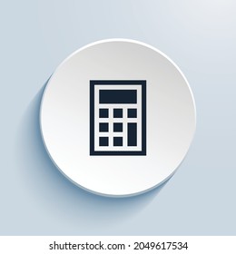 calculator pixel art icon design. Button style circle shape isolated on white background. Vector illustration