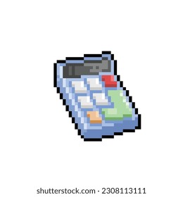 calculator in pixel art style