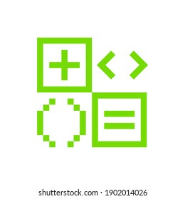 calculator pixel perfect icon vector minimalist with solid color. suitable for UIUX, print templete, Web design and other