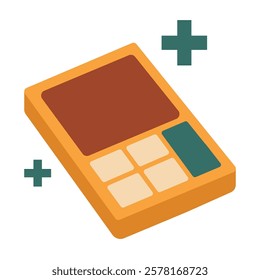 Calculator with plus symbol vector illustration, calculator clip art, financial calculation clipart, flat design illustration