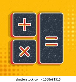 calculator pop art, retro icon. Vector illustration of pop