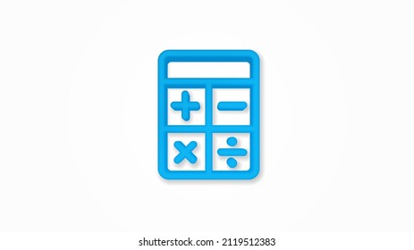 Calculator realistic icon. 3d vector illustration. Isolated line color pictogram. Transparent shadows