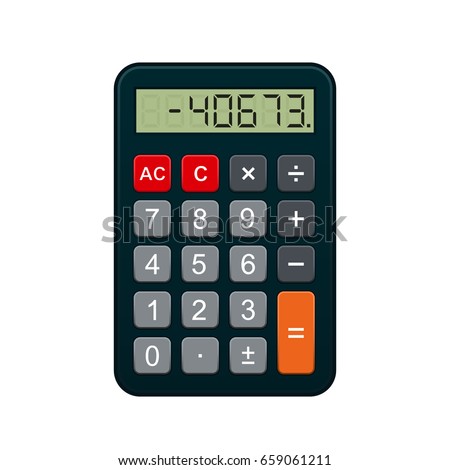 Calculator, realistic vector illustration isolated on white background.