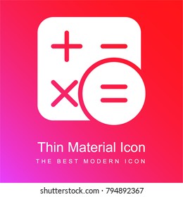 Calculator red and pink gradient material white icon minimal design