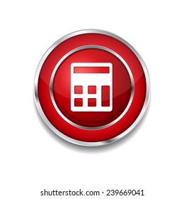 Calculator Red Vector Icon Button